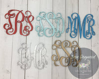 Custom Wooden Monogram, Natural Wood or Painted - Personalized Vine Script Initials, Nursery and Wedding Decor, Wall Hanging