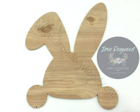 DIY Unfinished Easter Bunny Rabbit Wooden Cutout - Wood Blanks, Wood Shapes, Door Hanger, Holiday Wreath Accessory