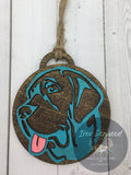 Wooden Handfinished Hanging English Mastiff Christmas Ornament with Twine - Dog's First Christmas, Puppy Parents, Personalized Tag