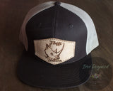 Fluffy Unicorn / Rhino - Engraved Leather Hat Badge & Snapback - Funny, Humor, Custom Gift, African Jungle Safari, Favorite Animal